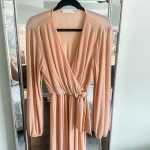 Beautiful blush long sleeve wrap dress